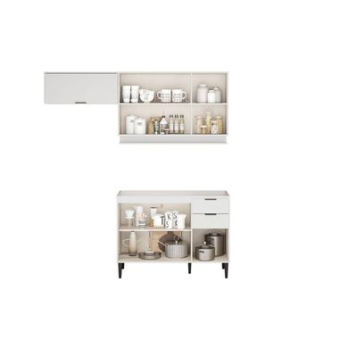 Cozinha Completa Alpha 3 Peças (2Aéreos+1Balcão) C3P33 Branco - Carraro