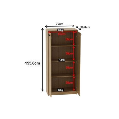 Armário de Escritório ME-4198 c/ 2 Portas c/ Chave Amêndoa - Tecno Mobili