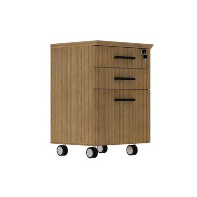 Gaveteiro p/ Escritório ME-4196 c/ 3 Gavetas (1 c/ Chave) Amêndoa - Tecno Mobili