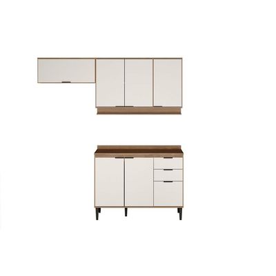 Cozinha Completa Alpha 3 Peças (2Aéreos+1Balcão) C3P32 Freijo/Off White - Carraro