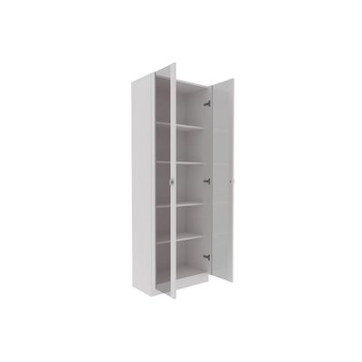 Armário Multiuso Lavanderia AM-3112 c/ 2 Portas c/ Vidro Branco - Tecno Mobili