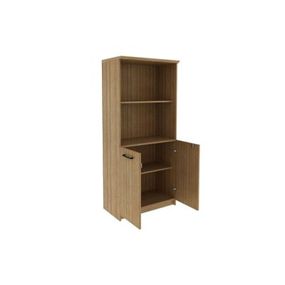 Armário de Escritório ME-4199 c/ 2 Portas c/ Chave e 2 Nichos Amêndoa - Tecno Mobili