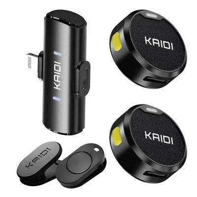 Microfone Lapela  Redondo com Imã Sem Fio Para iPhone 8 ao 14 - KMF4-A