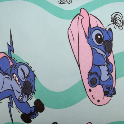 Fronha Avulsa KazzaVip Malha 100% Algodão Disney Estampada Stitch Fit 48cmx68cm Verde