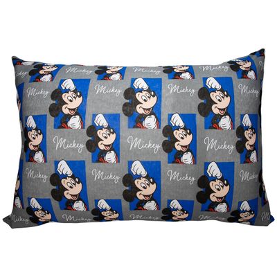 Fronha Avulsa KazzaVip Malha 100% Algodão Disney Estampada Mickey Quadros 48cmx68cm Cinza