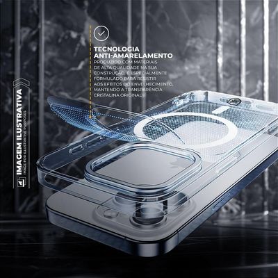Capa para iPhone 17 Pro Max - MagSafe Crystal Armor Stand - NÃO AMARELA - Gshield