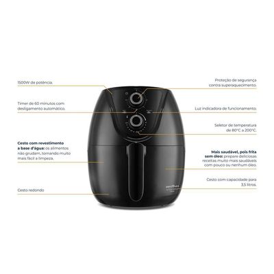 Air Fryer Britânia 3,8L Bella Cuccina Sem Óleo 1500W BCFR04 110V