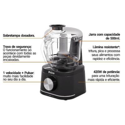 Processador Philco 420W Jarra Para 500ml PMN04A 220V
