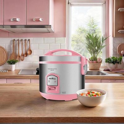 Panela De Arroz Elétrica Rosa Britânia 10 Xícaras BPAE10C 220V