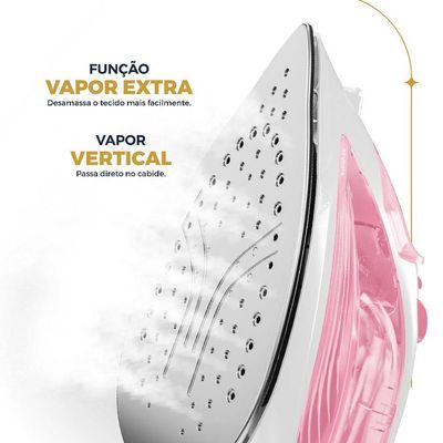 Ferro De Passar A Vapor Britânia Rosa Vapor Extra BFVE01A 220V