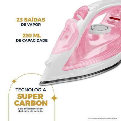 Ferro De Passar A Vapor Britânia Rosa Vapor Extra BFVE01A 220V