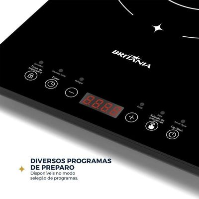 Cooktop De Indução Britânia Portátil Painel Touch BCTE10A 220V