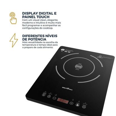 Cooktop De Indução Britânia Portátil Painel Touch BCTE10A 220V