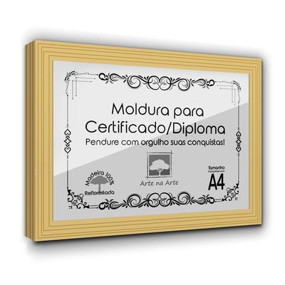 Kit 10 Certificados Diplomas A4 Com Tela De Acetato E Mdf Titulos Moldura Marfim