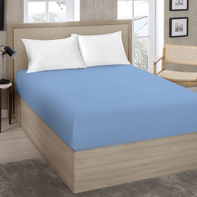 Lençol Avulso King Size Liso com Elástico 180 Fios - Fiori Azul anil