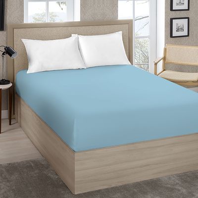 Lençol Avulso King Size Liso com Elástico 180 Fios - Fiori Azul