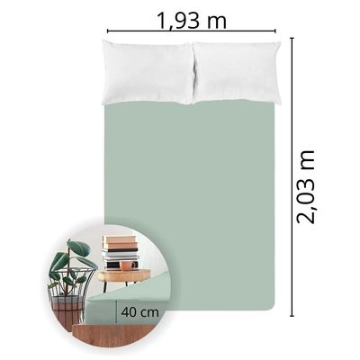 Lençol Avulso King Size Liso com Elástico 180 Fios - Fiori Menta