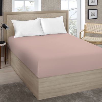 Lençol Avulso King Size Liso com Elástico 180 Fios - Fiori Rosa antigo