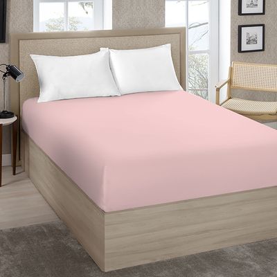 Lençol Avulso King Size Liso com Elástico 180 Fios - Fiori Rosa claro