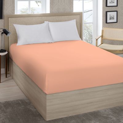 Lençol Avulso King Size Liso com Elástico 180 Fios - Fiori Salmão