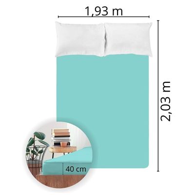Lençol Avulso King Size Liso com Elástico 180 Fios - Fiori Verde