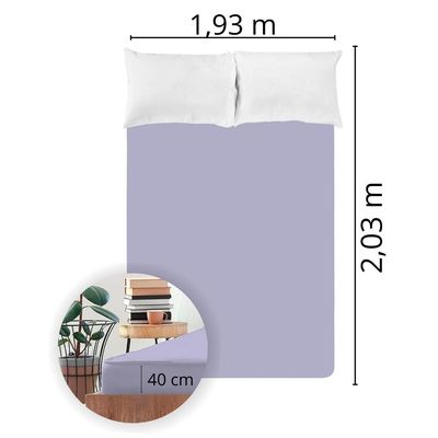 Lençol Avulso King Size Liso com Elástico 180 Fios - Fiori Violeta