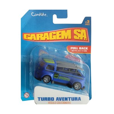 Mini Carrinho Pull Back Garagem S.A. Turbo Aventura - Azul
