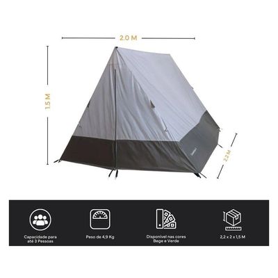 Barraca Camping Canadense 5p 2000mm Coluna Dagua Cz Nautika