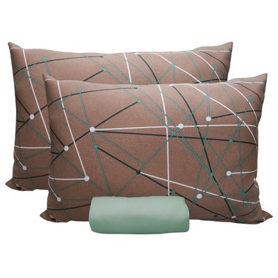 Jogo de Cama KazzaVip King Malha Mista 70% Algodão e 30% Poliéster Ouro Preto 3 Peças Verde