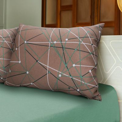 Jogo de Cama KazzaVip Solteiro Malha Mista 70% Algodão e 30% Poliéster Ouro Preto 2 Peças Verde