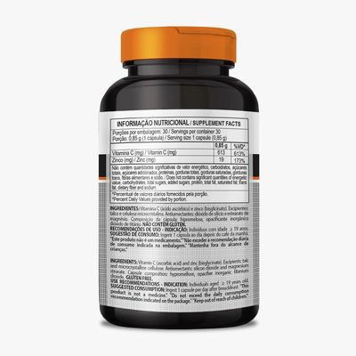 Kit 3 Vitamina C + Zinco Vegano 850mg Clinicmais 30 Cápsulas