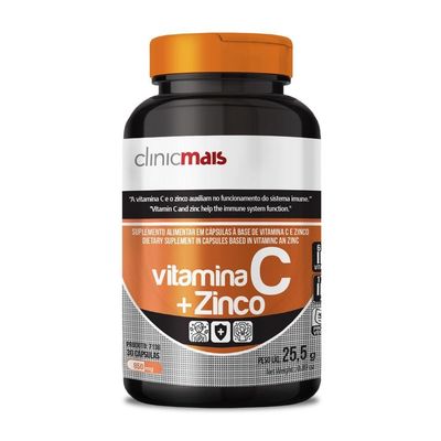 Kit 3 Vitamina C + Zinco Vegano 850mg Clinicmais 30 Cápsulas