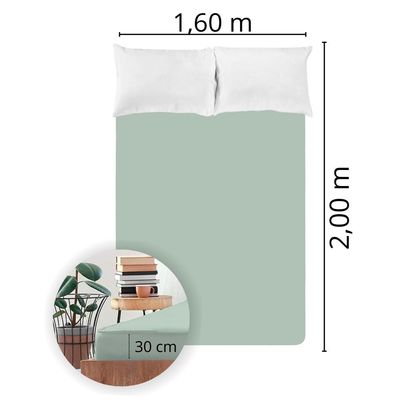 Lençol Avulso Queen Size Liso com Elástico 200 fios - Fiori Menta