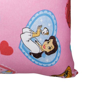Fronha Avulsa KazzaVip Malha 100% Algodão Disney Estampada Coração de Princesas 48cmx68cm Rosa