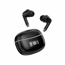 Fone de Ouvido Preto Sem Fio Bluetooth Touch Display LCD