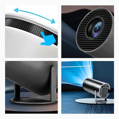 Projetor 4K Branco Hy300 Imagens Vibrantes e Ângulo Ajustável