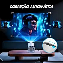 Projetor 4K Branco Hy300 Imagens Vibrantes e Ângulo Ajustável