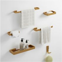 Kit para Banheiro Completo - Porta Toalha, Saboneteira e Gancho - Dourado
