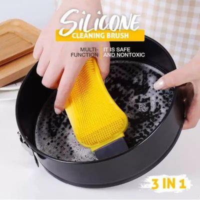 Esponja de Silicone 3 em 1 Antibacteriana – Limpeza Eficiente de Louças, Panelas e Utensílios sem Cheiro