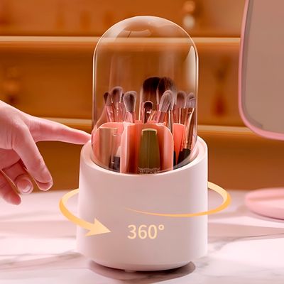 Porta Pincéis 360° com 7 Compartimentos – Organização Prática e Elegante para Cosméticos Pés Antiderrapantes