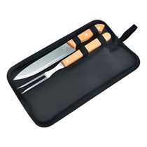 Kit Churrasco 2 Peças Garfo Faca Aço Inox Cabo Madeira - Faca e Garfo com Elegância e Precisão