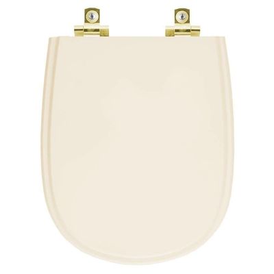 Assento Sanitário Soft Close Paris Bone Para Vaso Ideal Standard Com Ferragem Dourada
