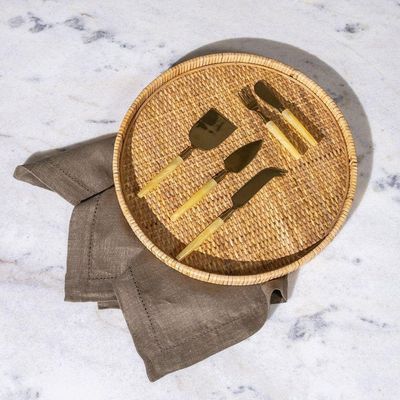 Bandeja Copa E Cia Rattan Circular 35 Cm ø