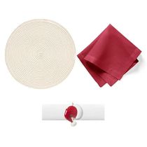 Kit De Mesa Posta Copa E Cia 4 Lugares Snow Touca De Papai Noel
