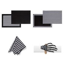 Kit De Mesa Posta Copa E Cia 4 Lugares Xadrez Preto E Branco