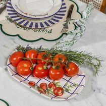 Travessa Copa E Cia Aquarelle Pomodoro E Basílico Em Cerâmica Xadrez