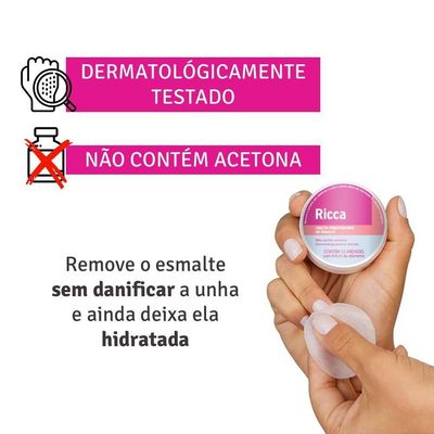 Kit 2 Lenços Removedor De Esmalte Umedecidos 32un 4,4cm Ricca