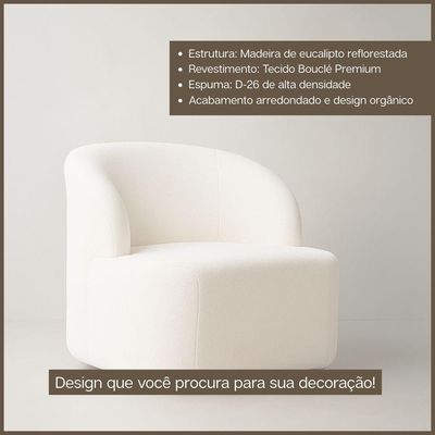 Poltrona Orgânica Aloh Bouclé Premium Marrom