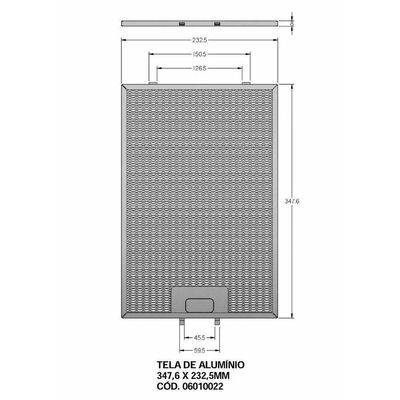 Filtro De Alumínio Para Coifa Tamanho 34,7 X 23,2Cm Metálico