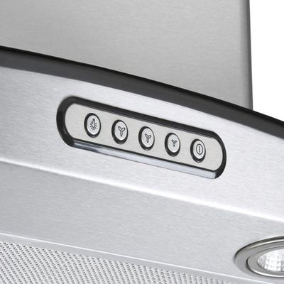 Coifa De Parede 90cm Vidro Curvo Duto Slim Fogatti Inox 220V